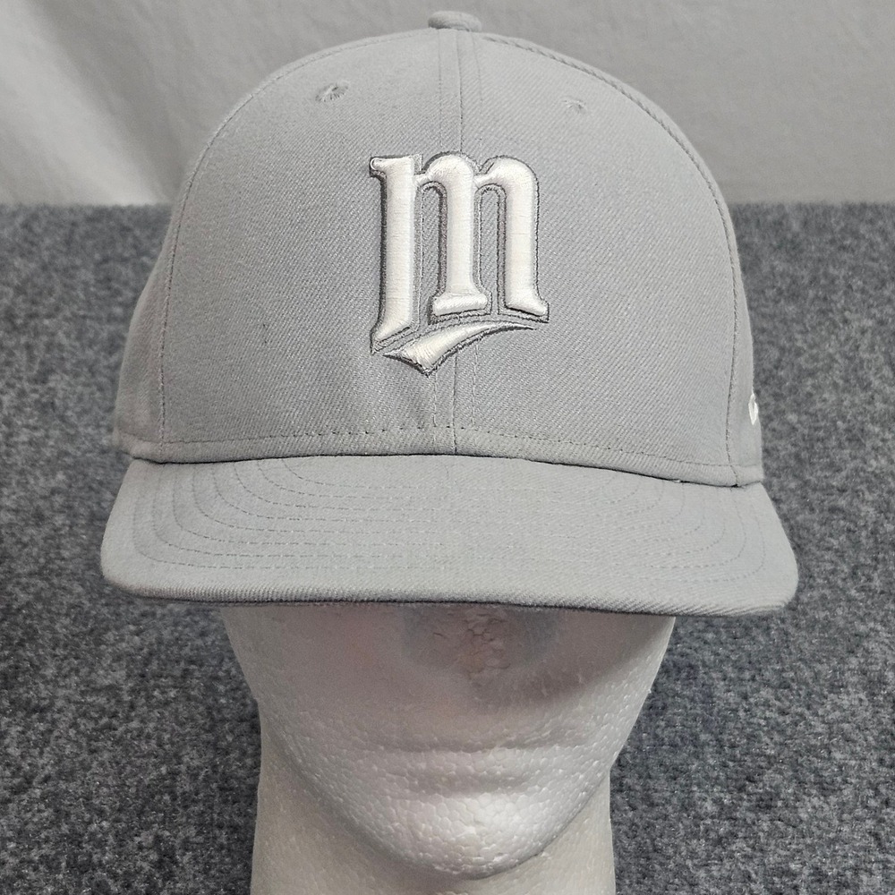 Minnesota Twins Hat New Era 59Fifty 7 1/4 Gray Fitted MLB Baseball Cap MLB